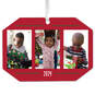 Three-Photo Personalized Text and Photo Metal Ornament, , large image number 1