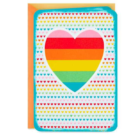 Rainbow Heart Blank Card, , large image number 1