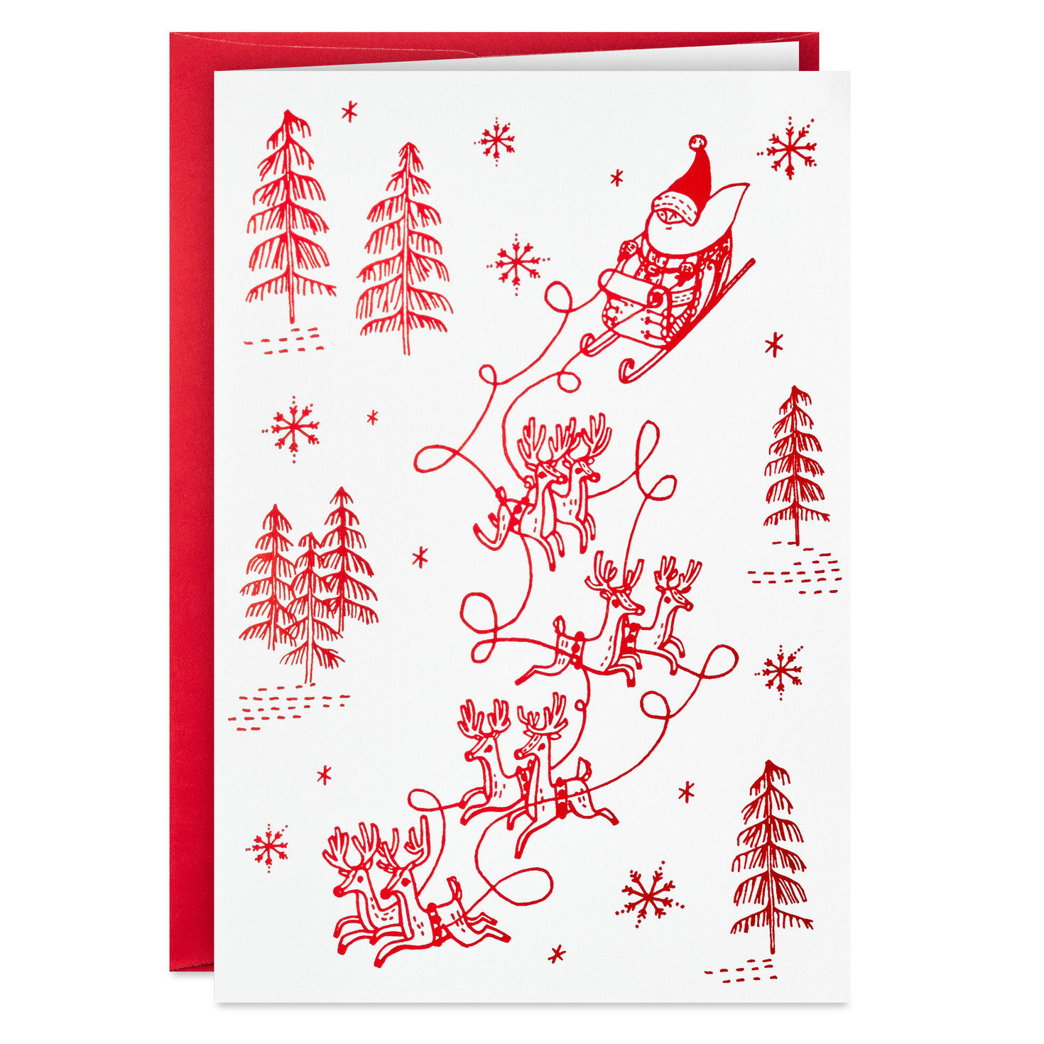 Reindeer Pulling Santa's Sleigh Packaged Christmas Cards, Set of 5 for only USD 5.00 | Hallmark