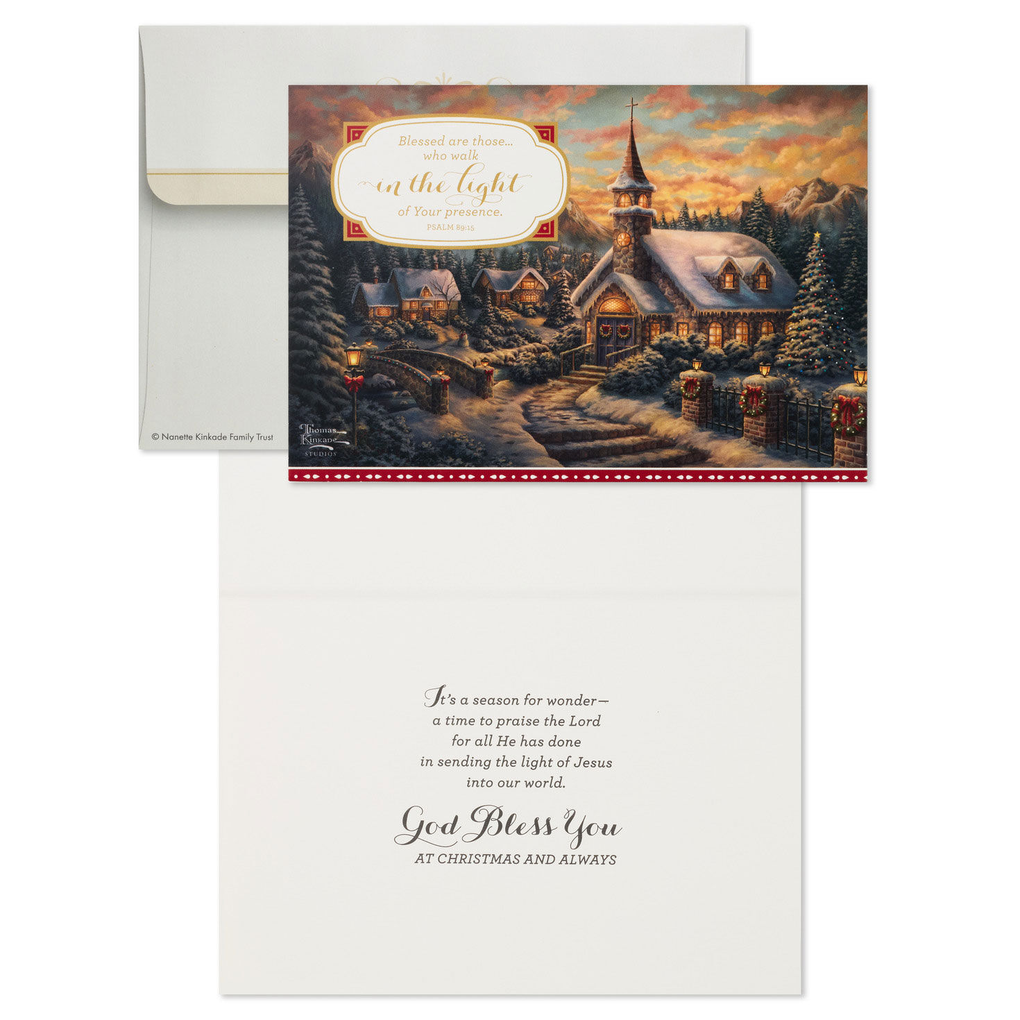 Kinkade Church DaySpring Religious Christmas Cards Card Front with Sentiment image number 3