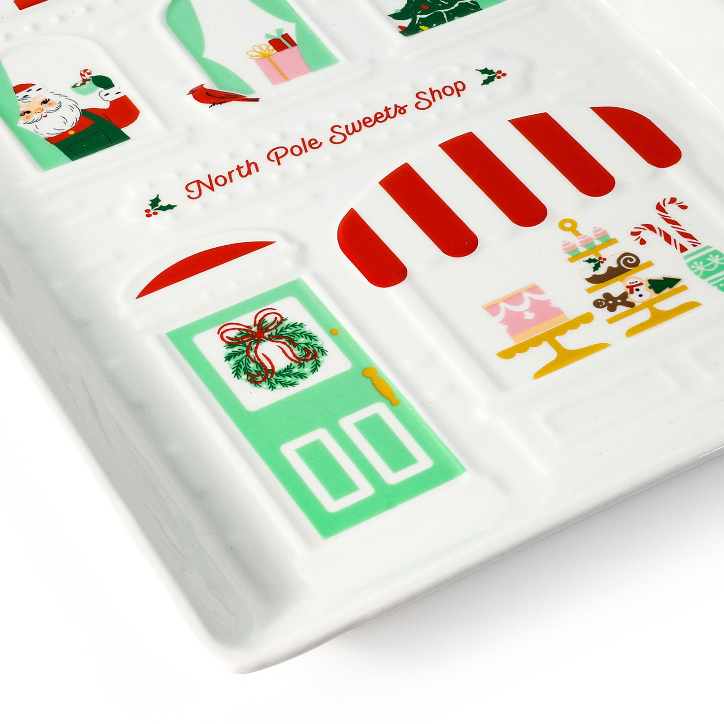 North Pole Sweets Shop Ceramic Serving Plate upclose view image number 5