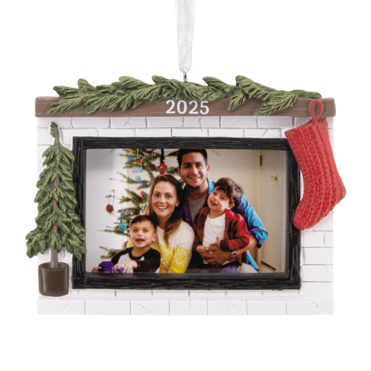 Cozy Fireplace 2025 Photo Frame Hallmark Ornament