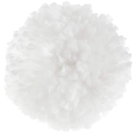 White Yarn Pom-Pom Gift Bow, 4", , large