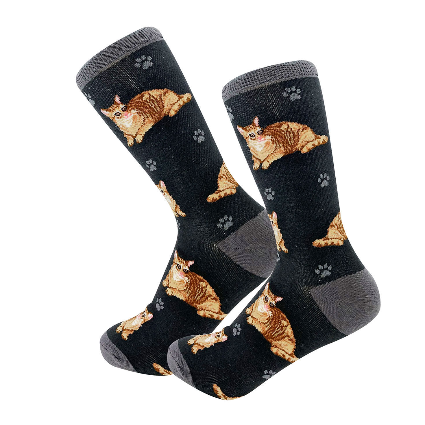 E&S Pets Orange Tabby Cat Novelty Crew Socks for only USD 11.99 | Hallmark