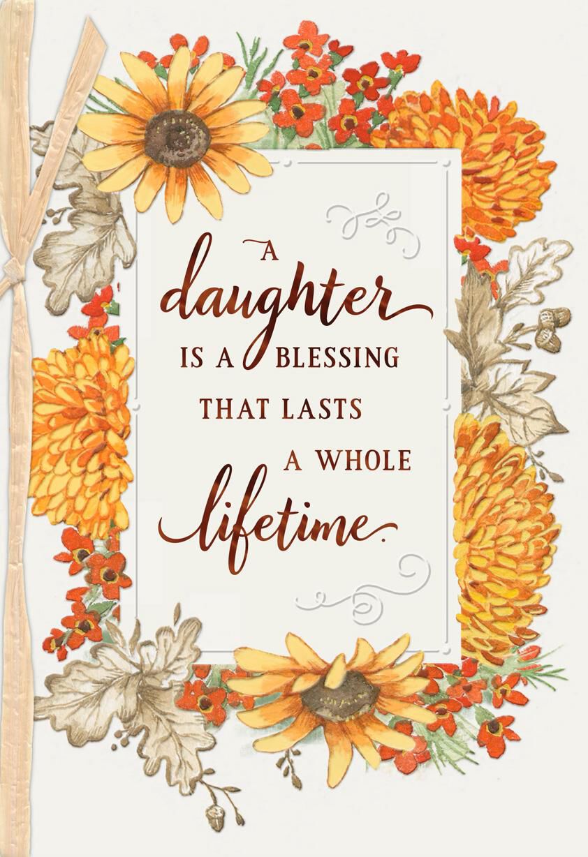 Fall Flowers Thanksgiving Card for Daughter