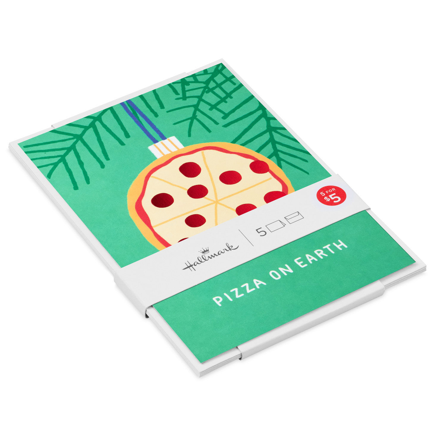 Pizza on Earth Funny Christmas Cards, Pack of 5