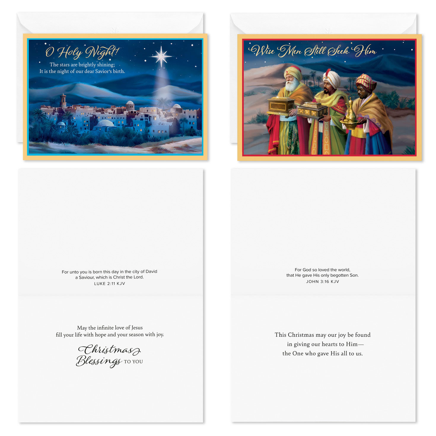 Holy Night Christian Christmas Cards Assortment Card Front with Sentiment image number 4