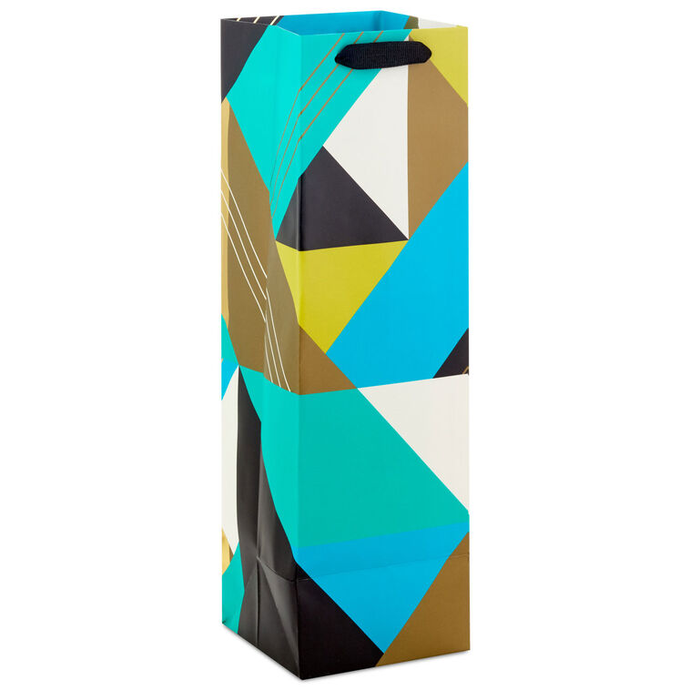 Celebrate Geometric Wine Gift Bag Back image number 6