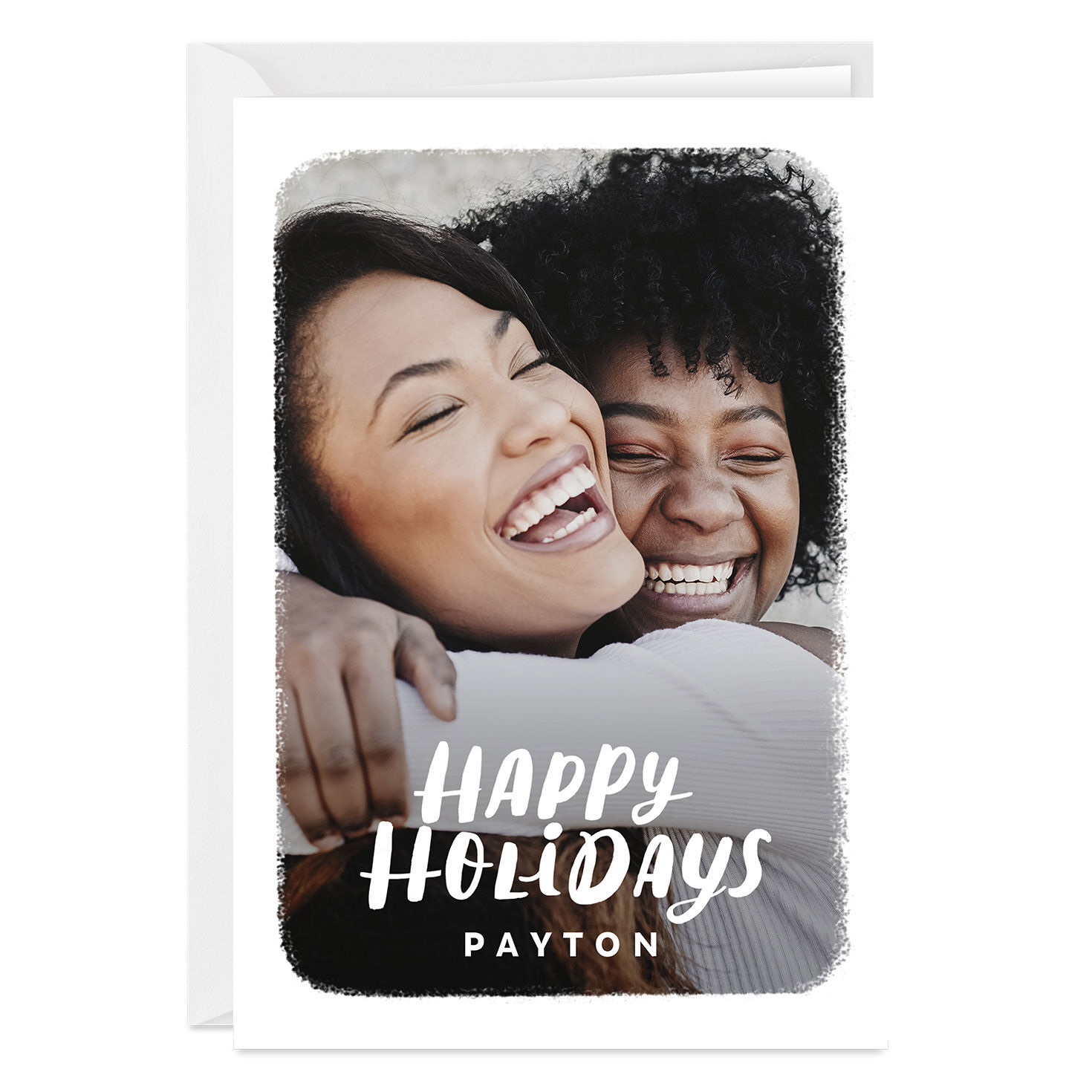 White Frame Custom Holiday Card