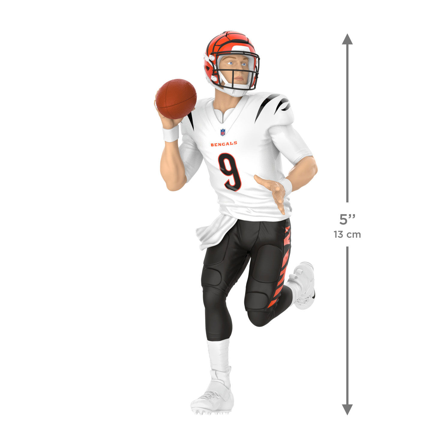 Cincinnati Bengals Joe Burrow Keepsake Ornament measurement image number 3
