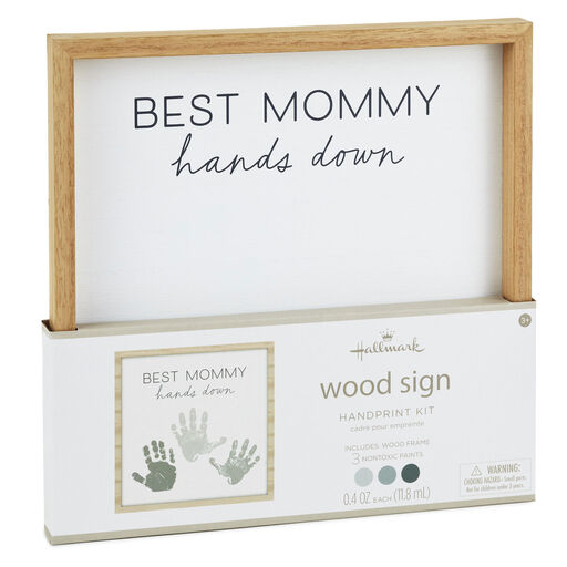 Best Mommy Hands Down Wood Sign Handprint Kit, 