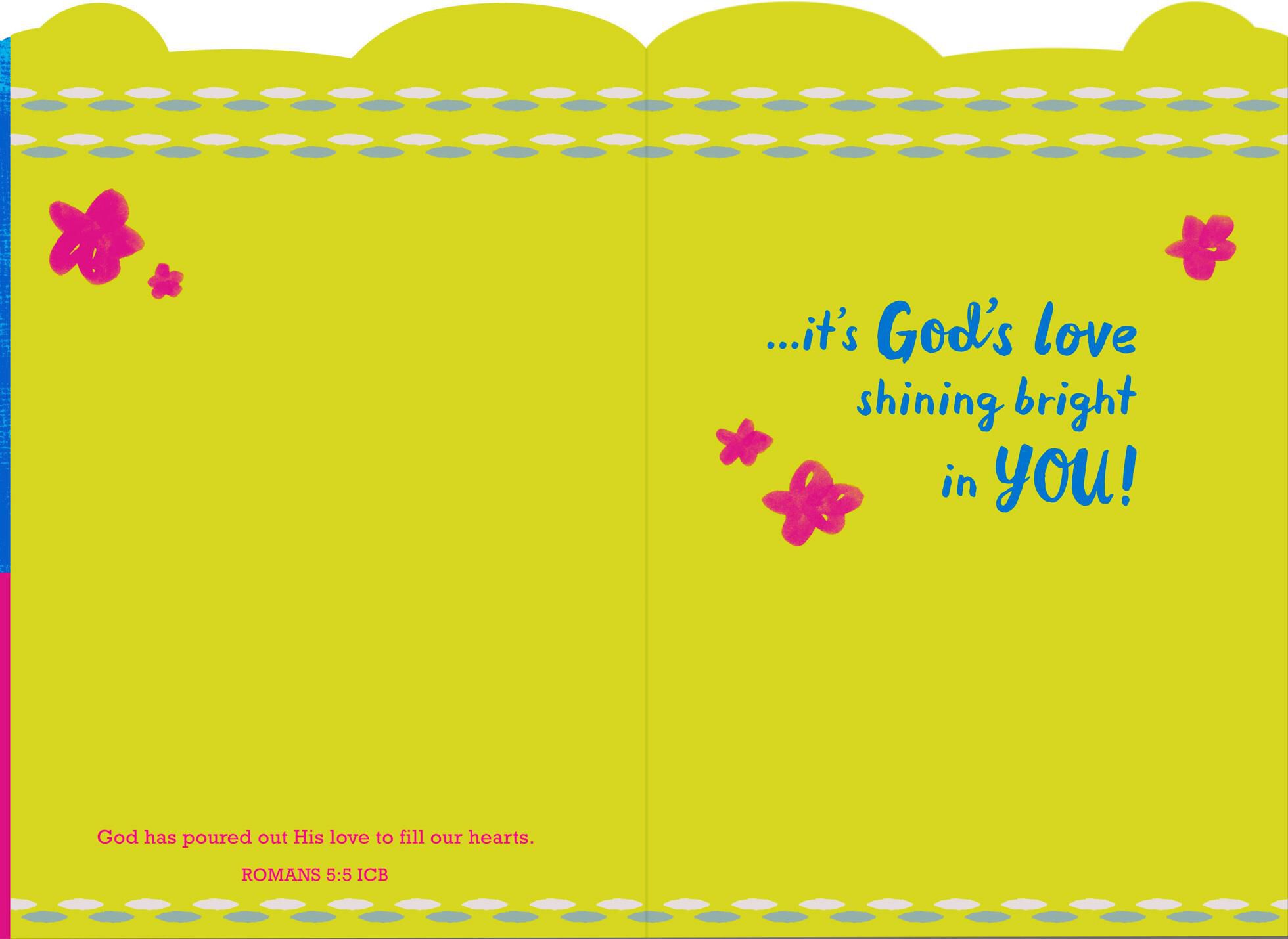 Girl With Ponytail Religious Thinking of You Card for Kids