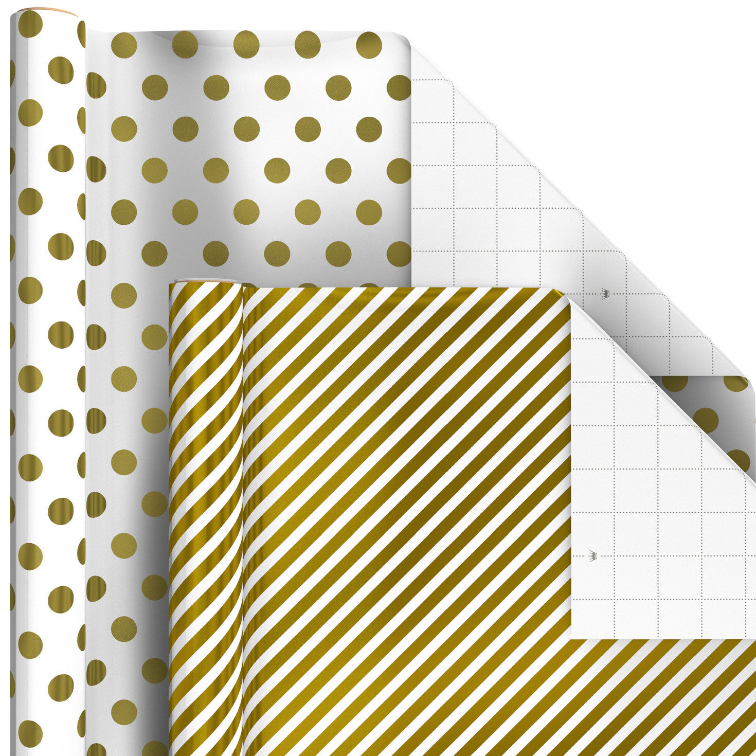 Geometric Metallics 6-Pack Assorted Wrapping Paper Roll Bundle, 180 sq. ft. total, , large image number 4