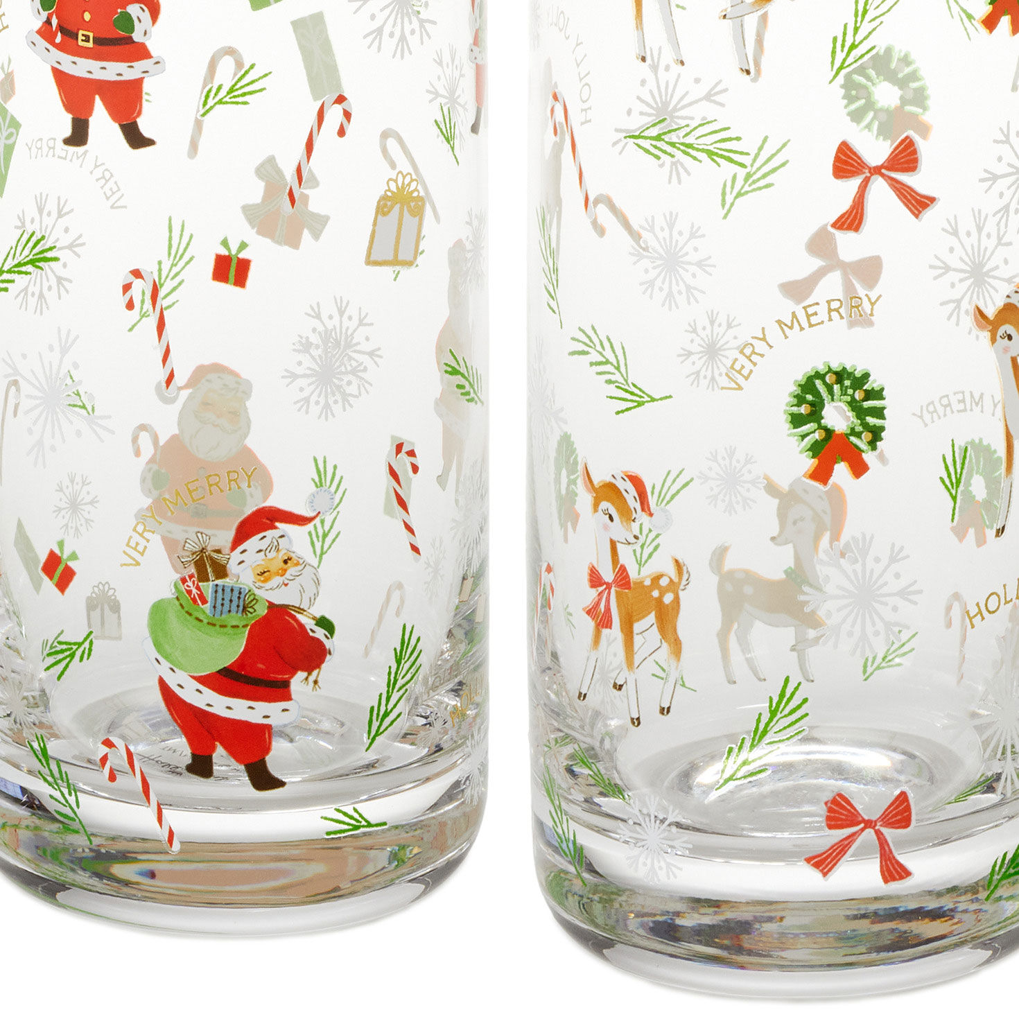 Vintage Santa and Friends Drinking Glasses, Set of 4 for only USD 36.99 | Hallmark