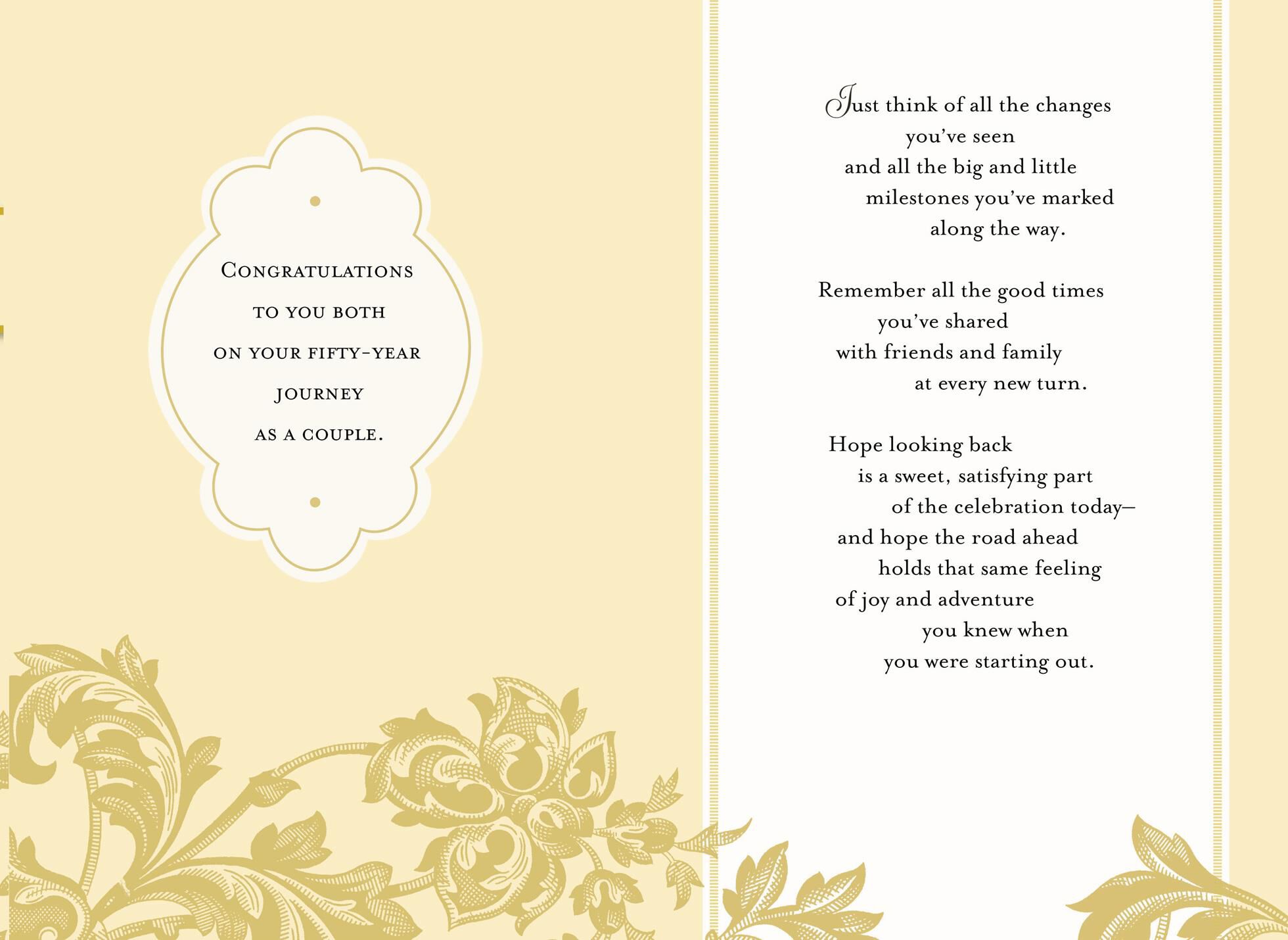 Yellow Roses 50th Anniversary Card
