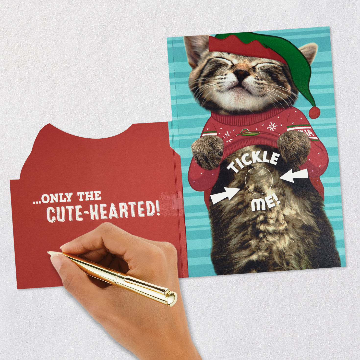 Ticklish Kitten Funny Christmas Card With Sound and Motion, , large image number 7