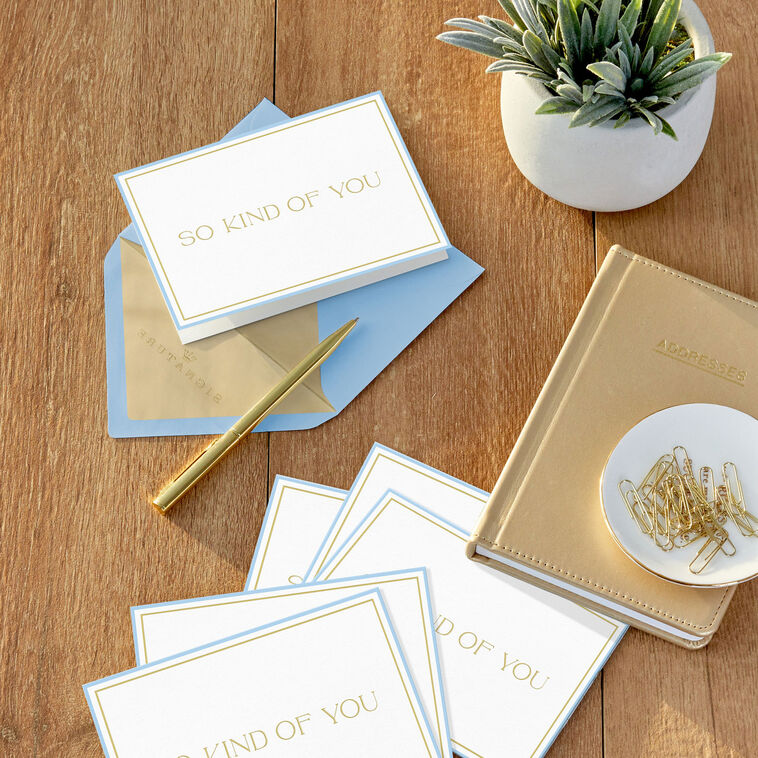 Gold Foil on White Blank Thank You Note Cards Pack  image number 6