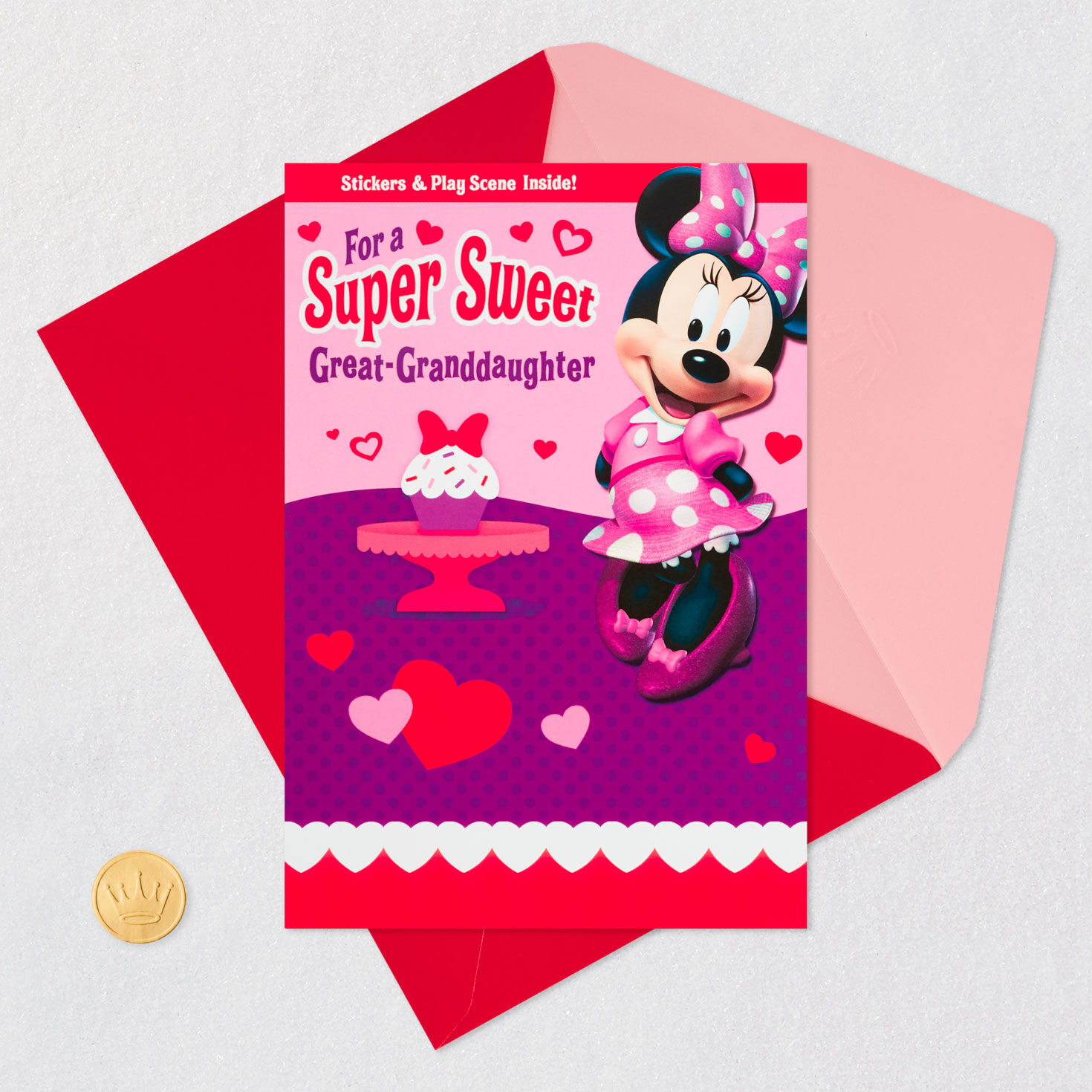 Disney Junior Minnie Mouse Valentine's Day Card for Great-Granddaughter With Sticker Activity for only USD 3.99 | Hallmark