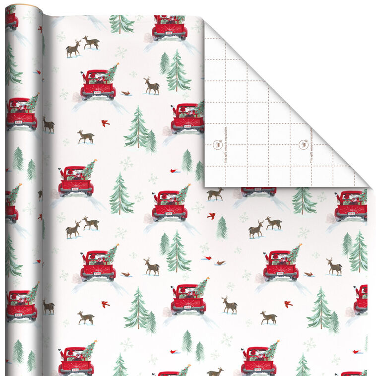 Santa in Red Truck Christmas Wrapping Paper Roll, 22.5 sq. ft.