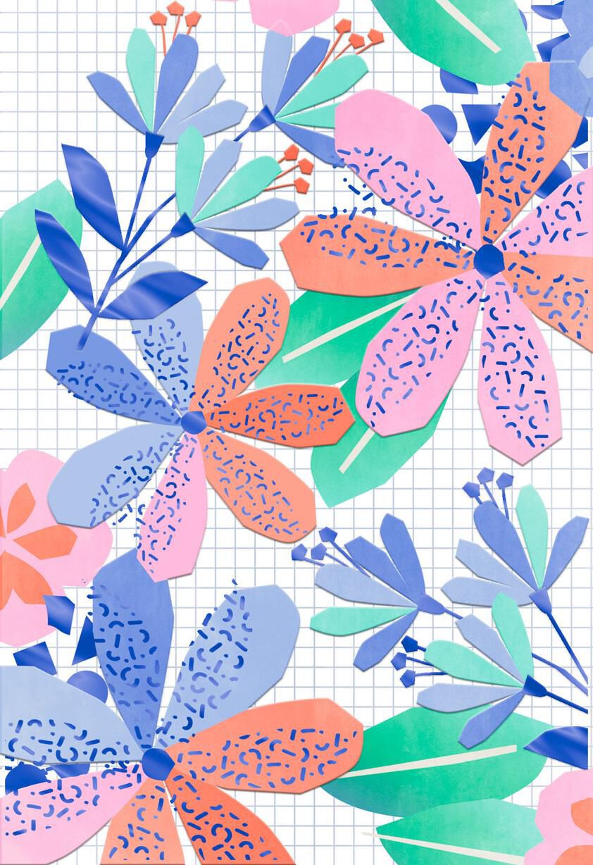 Pastel Flowers Blank Just Because Card