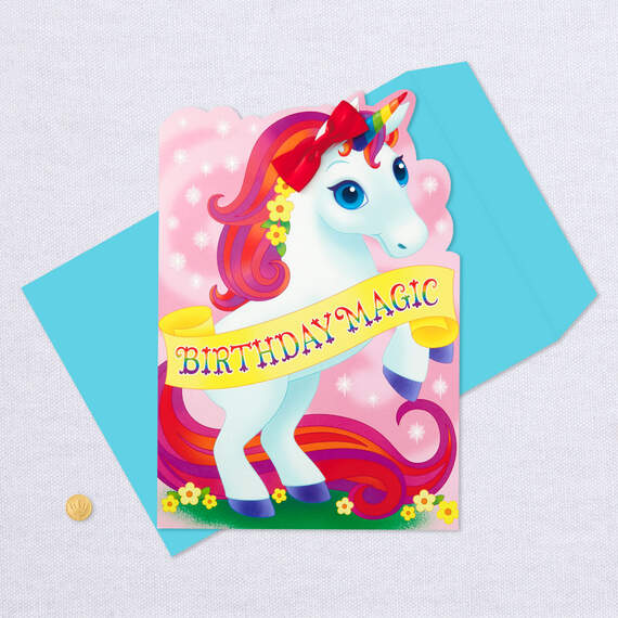 16" Birthday Magic Unicorn Jumbo Birthday Card, , large image number 5