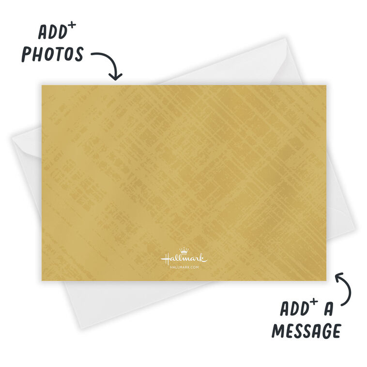 Frosted Gold Frame Flat Holiday Photo Card, , large image number 2