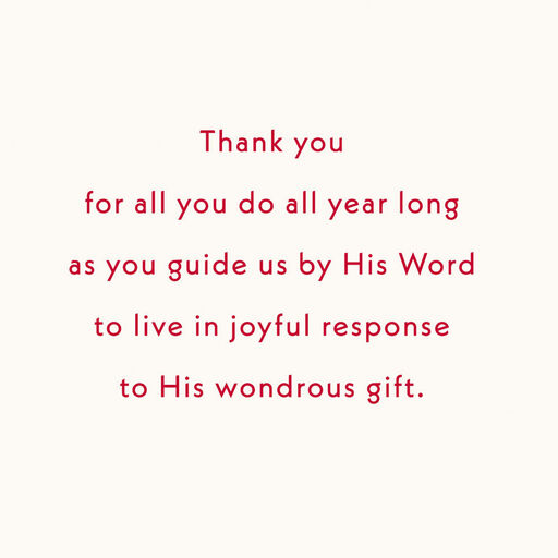 Thank You for All You Do Religious Christmas Card for Pastor, 