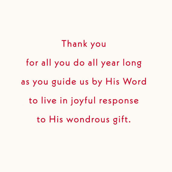 Thank You for All You Do Religious Christmas Card for Pastor, , large image number 2