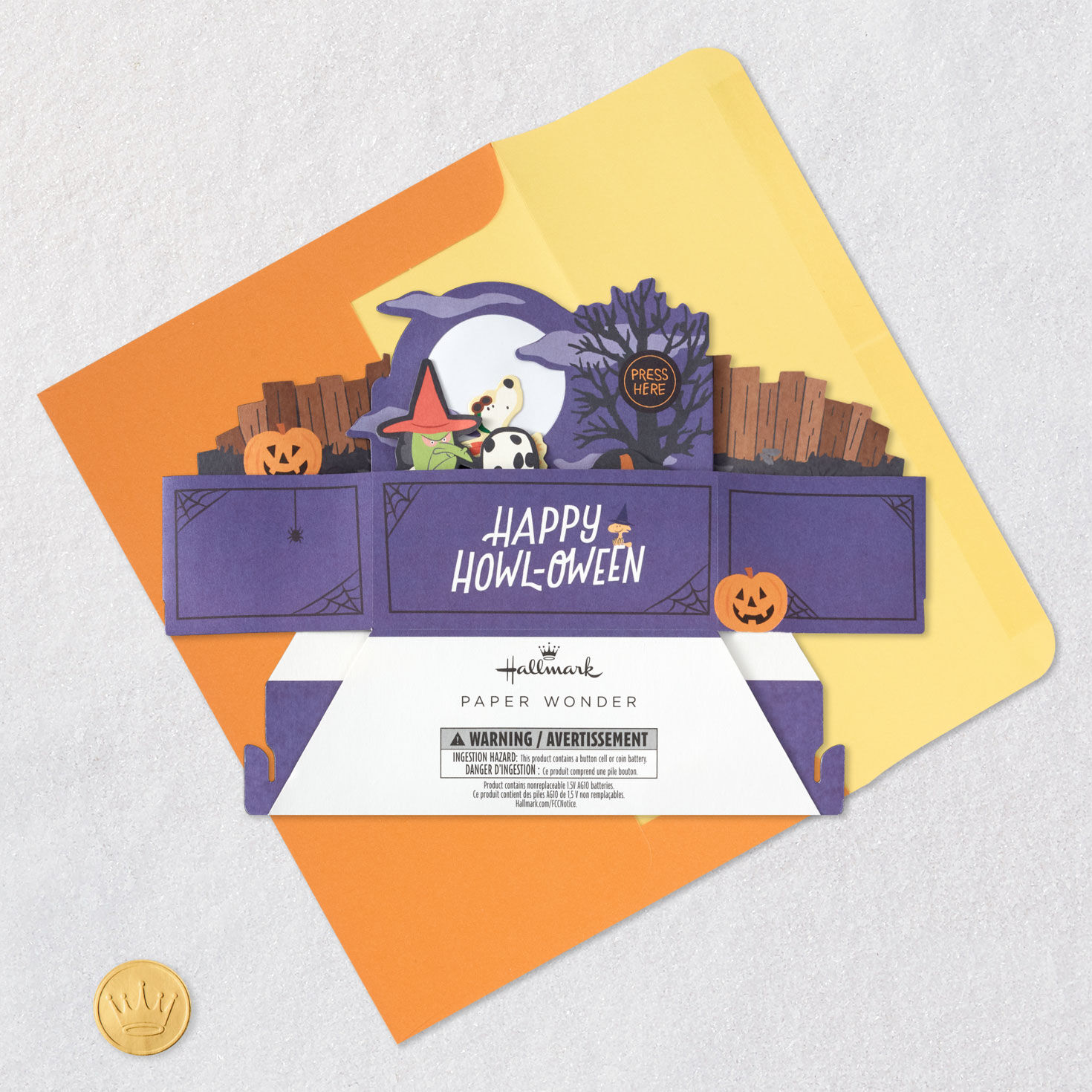 Peanuts Snoopy Trick or Treaters Pop-Up Halloween Card Card Front Detail image number 5