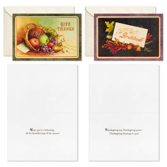 Vintage Art Assorted Boxed Thanksgiving Notes, Pack of 36, , large image number 5