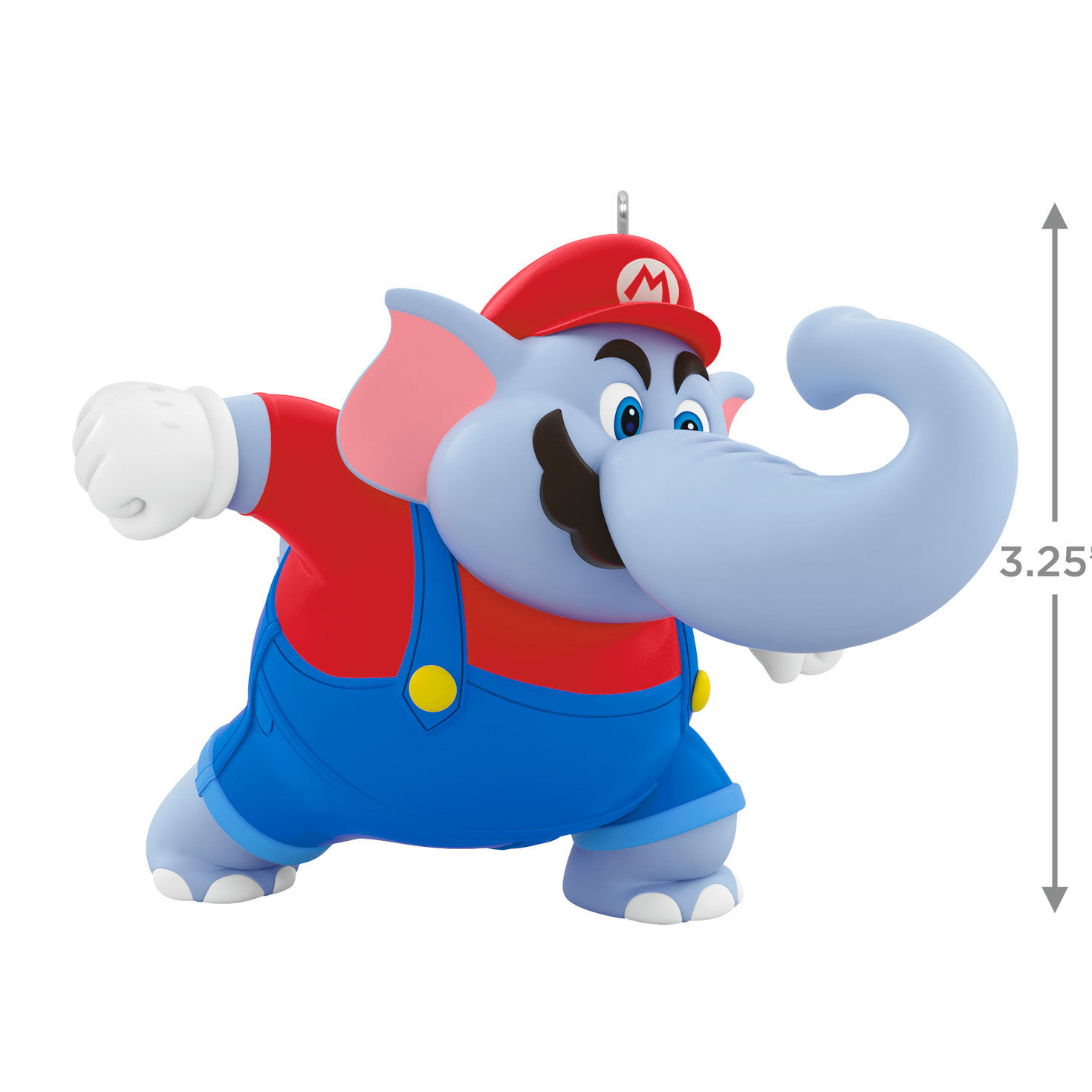Super Mario Elephant Mario Keepsake Ornament measurement image number 4