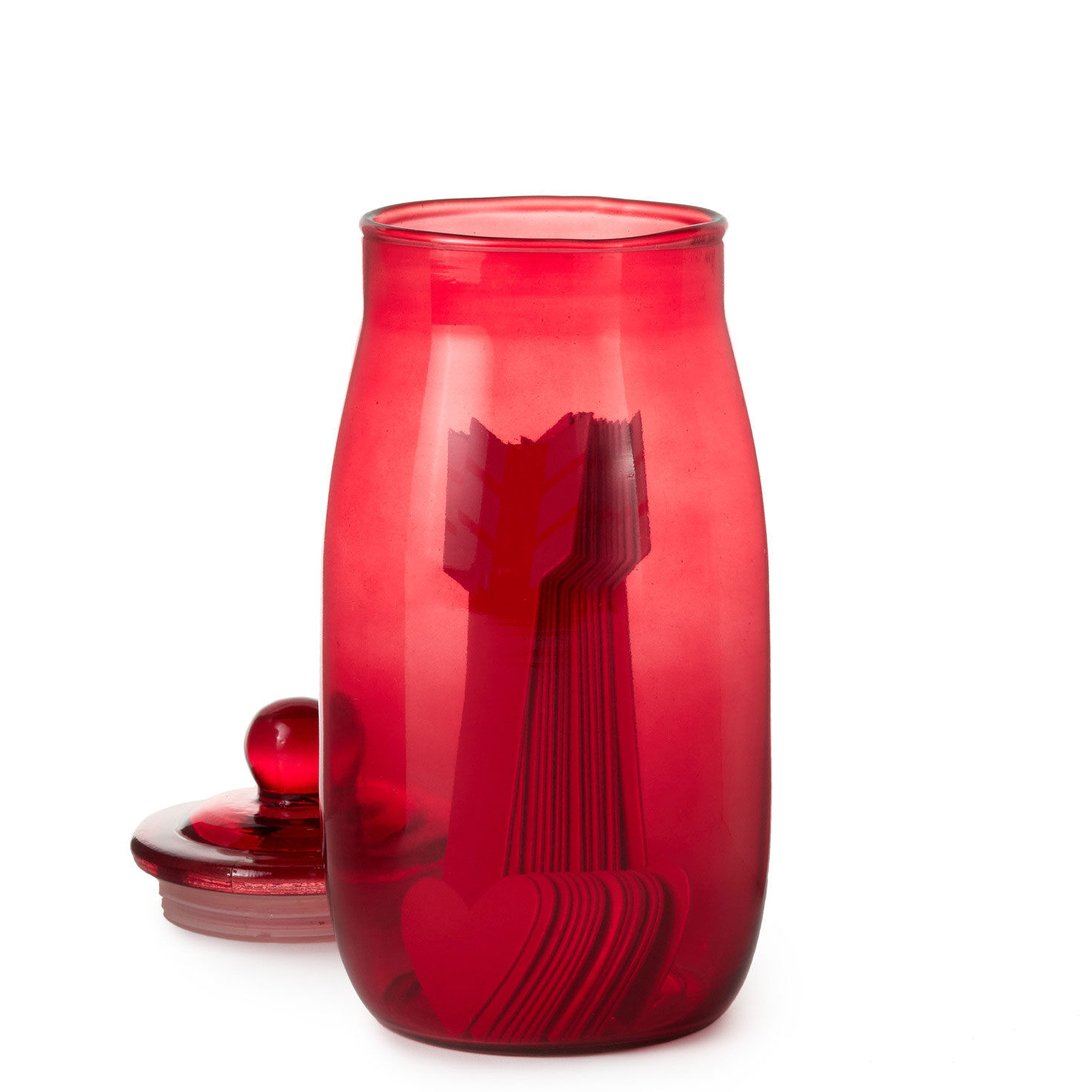 Valentine's Day Idea Cards in Red Glass Jar lid off image number 2