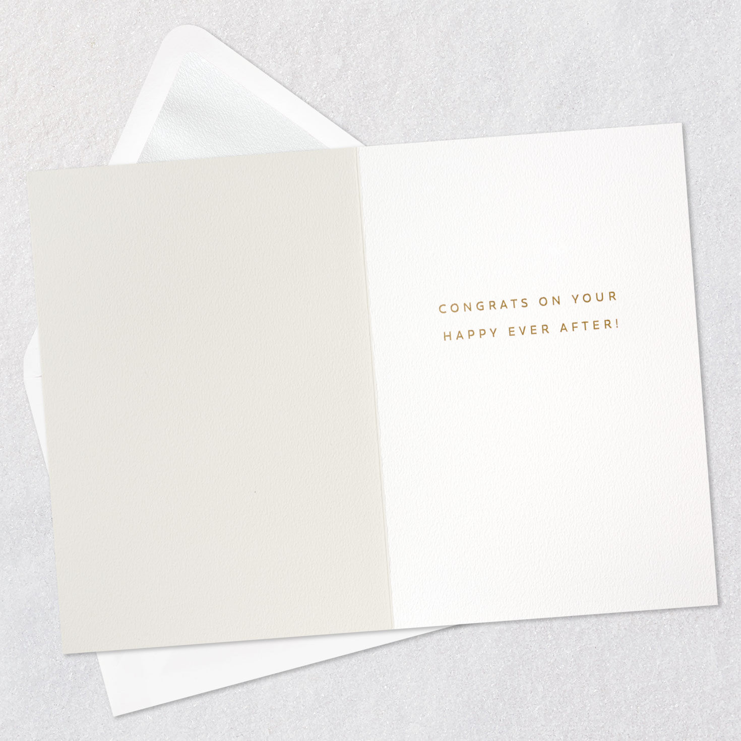 Gold Arches on Ivory Signature Engagement Card Open card with envelope image number 3