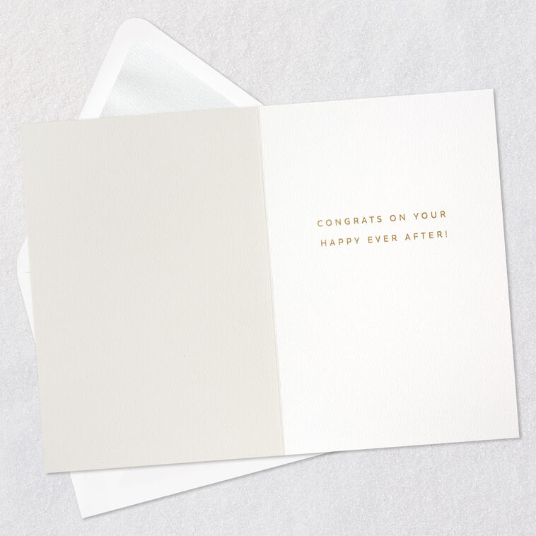 Gold Arches on Ivory Signature Engagement Card Open card with envelope image number 3