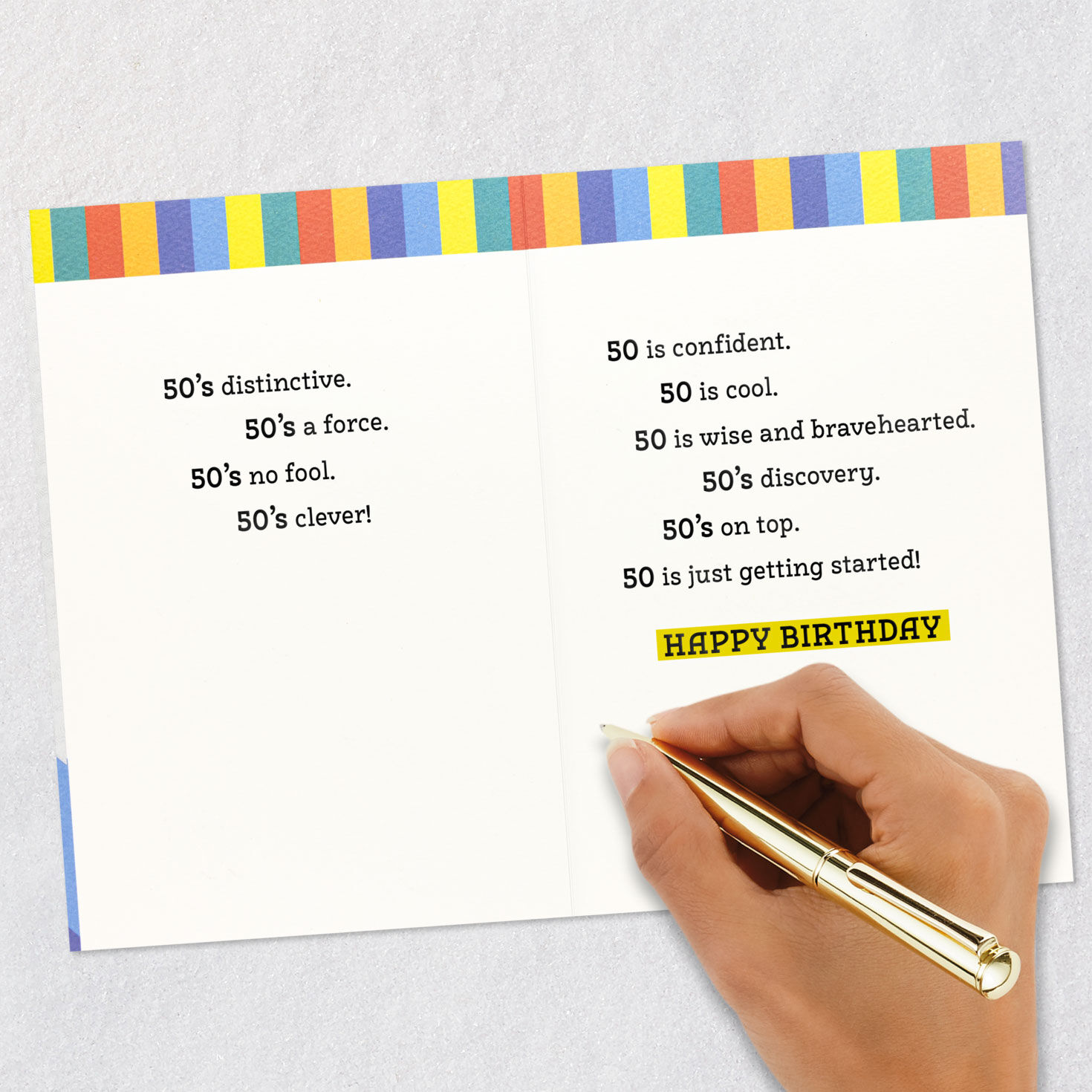 Colorful and Silver 50th Birthday Card signing card image number 7