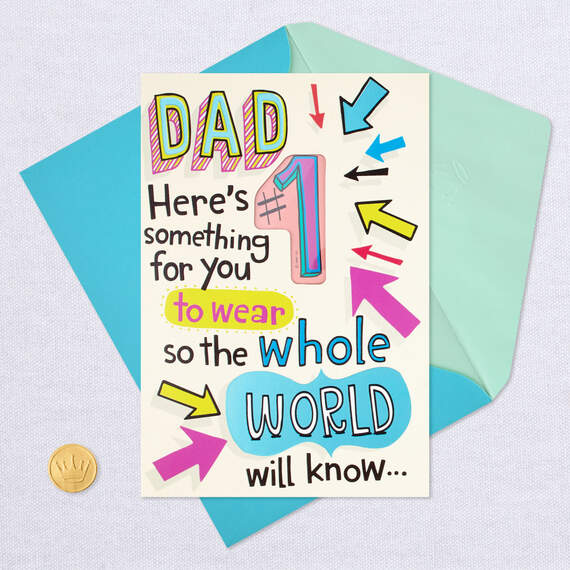 #1 Daughter Funny Card for Dad With Pin, , large image number 5
