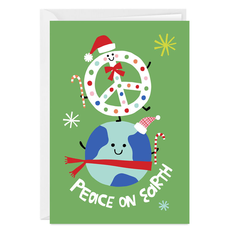 Fun Peace on Earth Custom Holiday Card, , large image number 1
