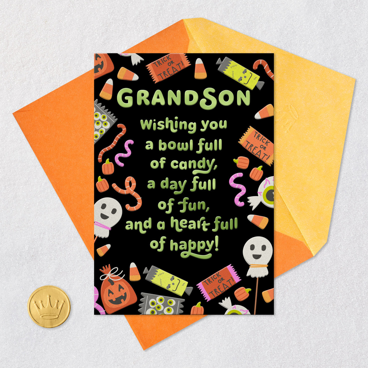 Candy, Fun and Heart Full of Happy Halloween Card for Grandson for only USD 3.99 | Hallmark