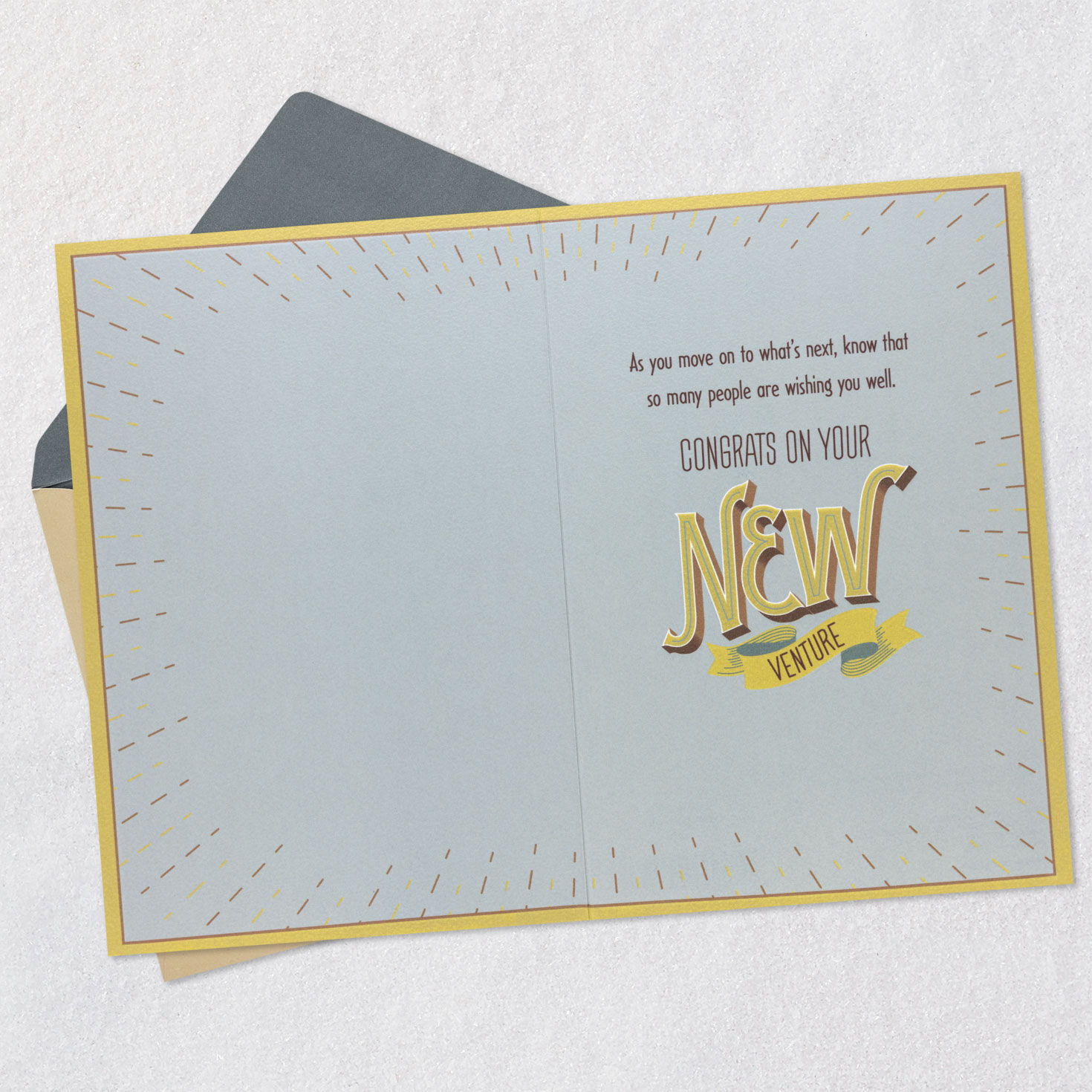 New Beginnings Banner Lettering Congratulations Card Open card with envelope image number 3