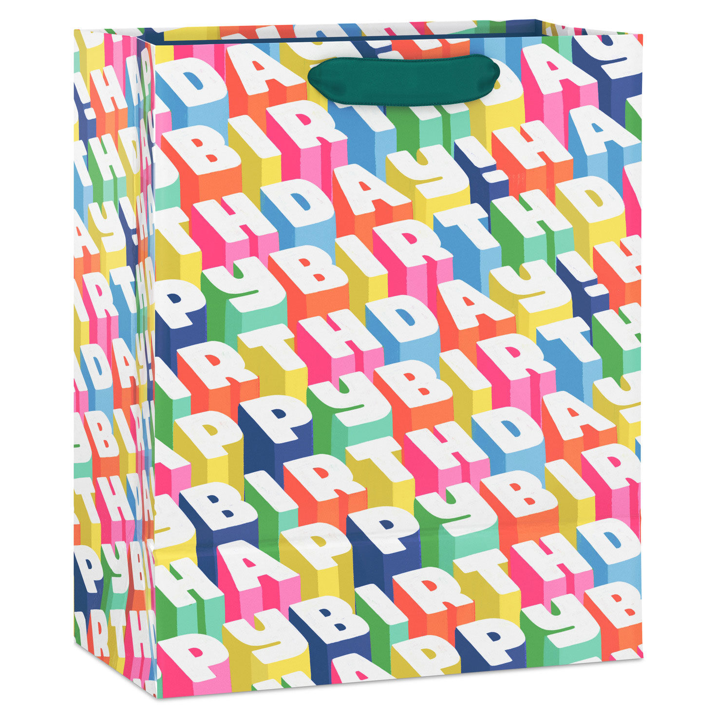 Repeating Happy Birthday Lettering Medium Gift Bag Back image number 6