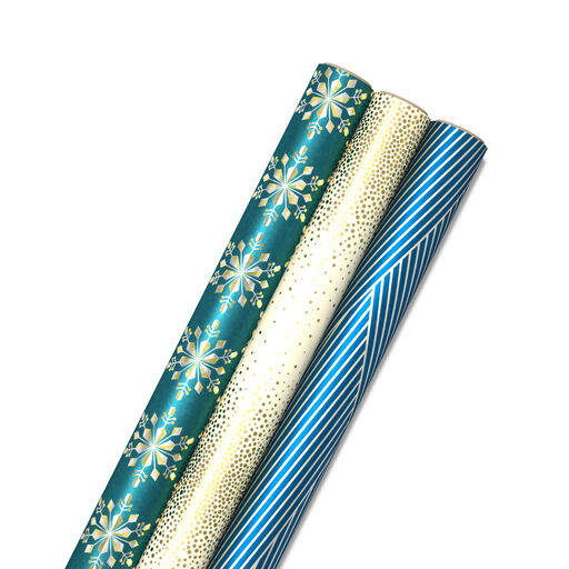 Winter Glow 3-Pack Christmas Wrapping Paper Assortment, 80 sq. ft., 