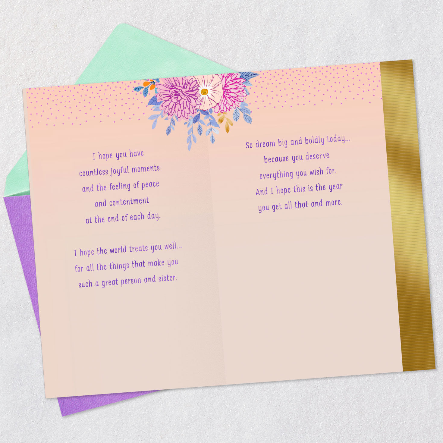You Deserve Everything You Wish For Birthday Card for Sister, , large image number 4