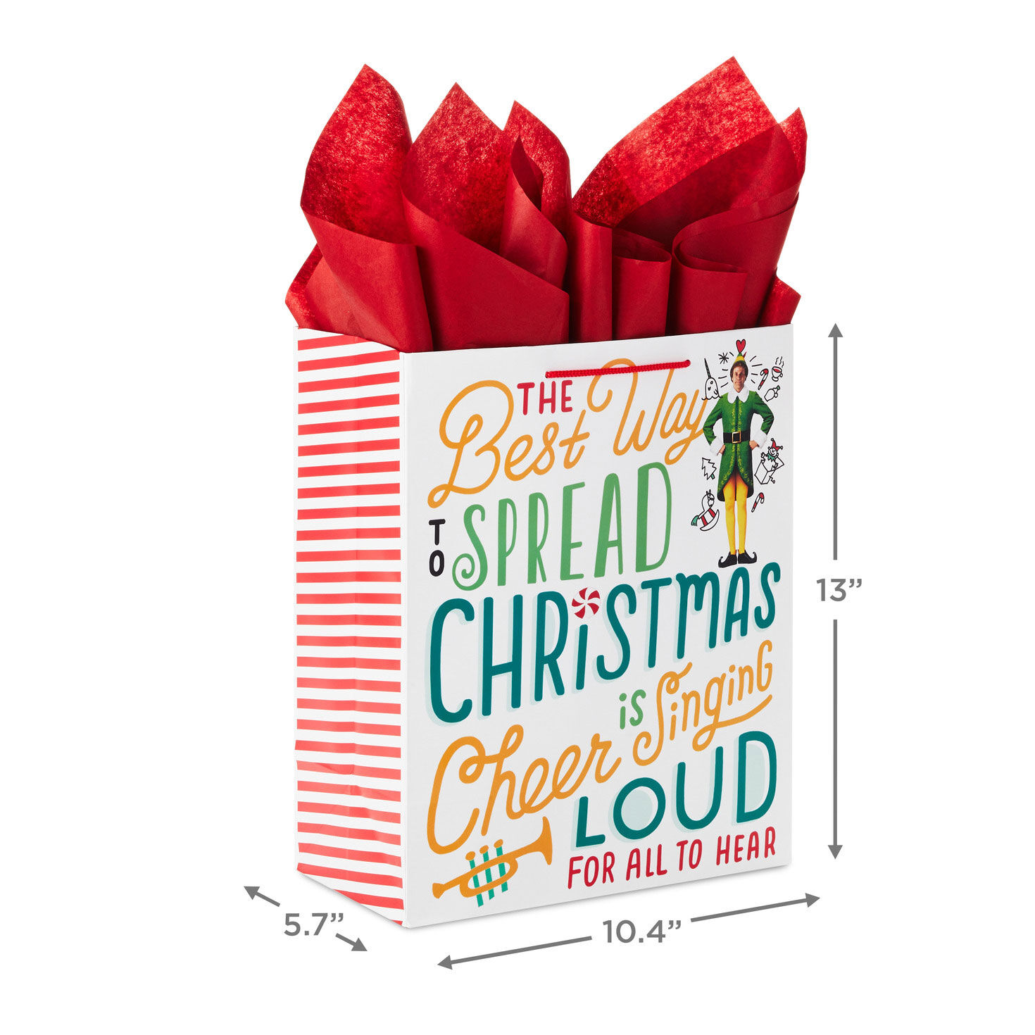 13" Buddy the Elf™ Christmas Cheer Large Gift Bag With Tissue Paper for only USD 7.99 | Hallmark