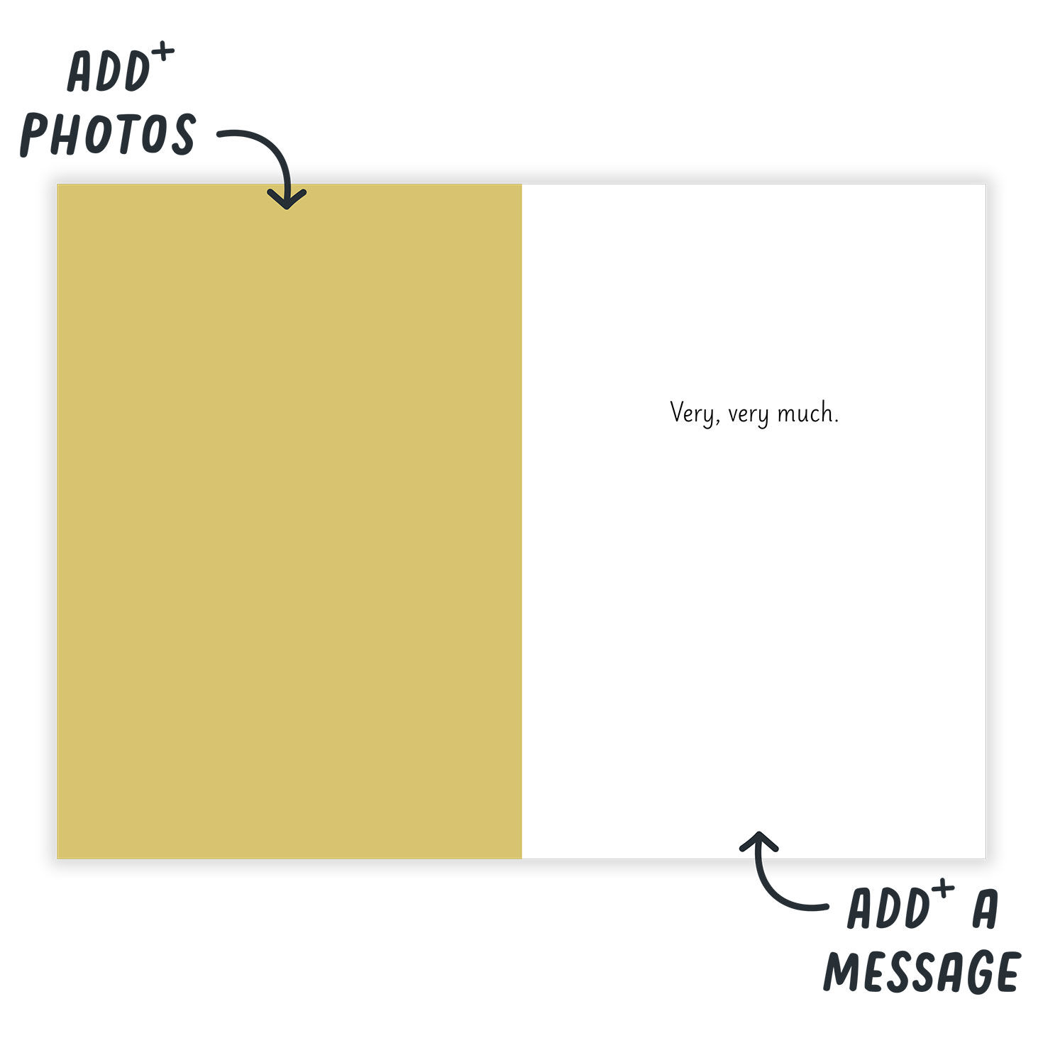 Gold Stars Black Letters Personalized Thank You Card Open Card indicating personalization image number 3