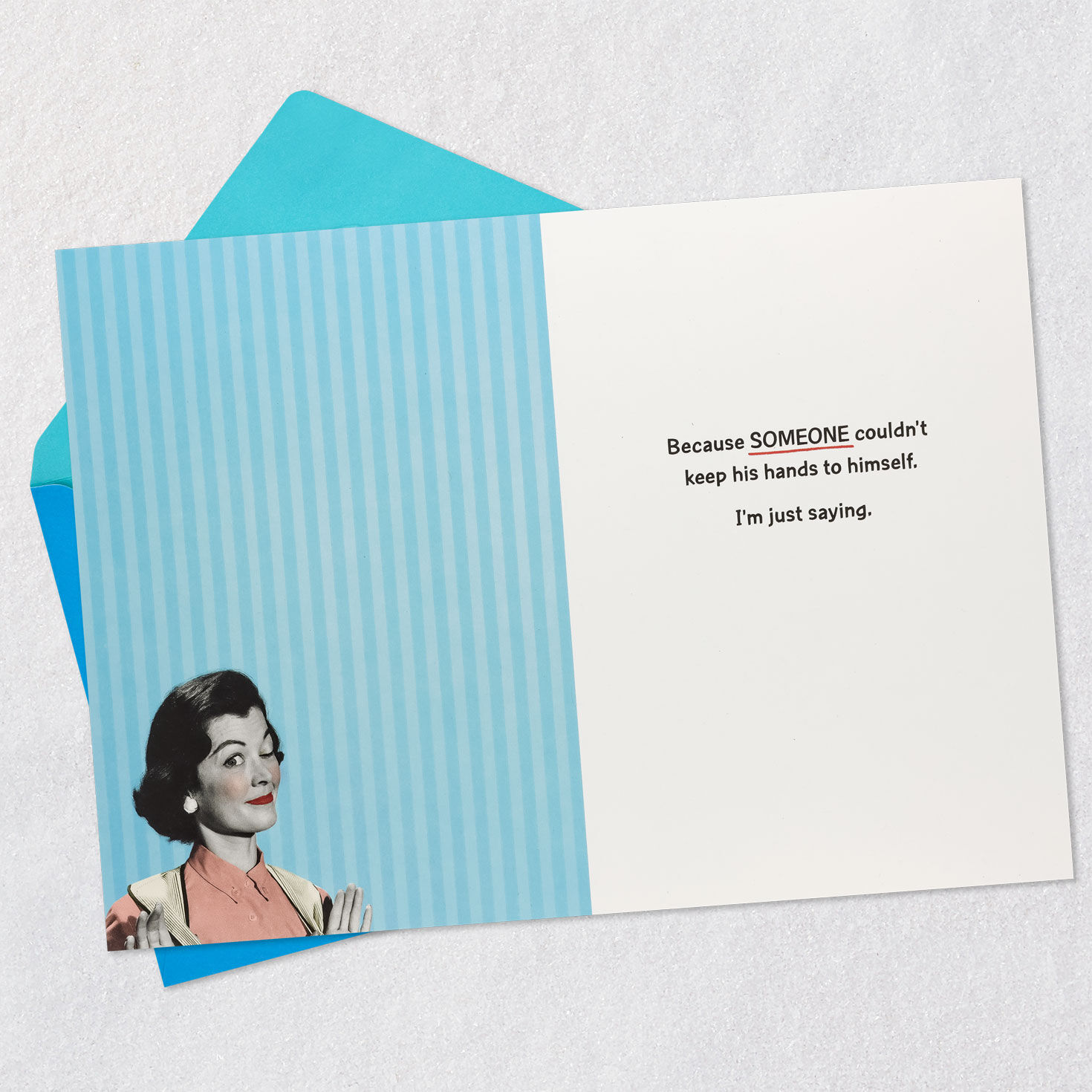 Retro Housewife Adult Father's Day Card Open card with envelope image number 3