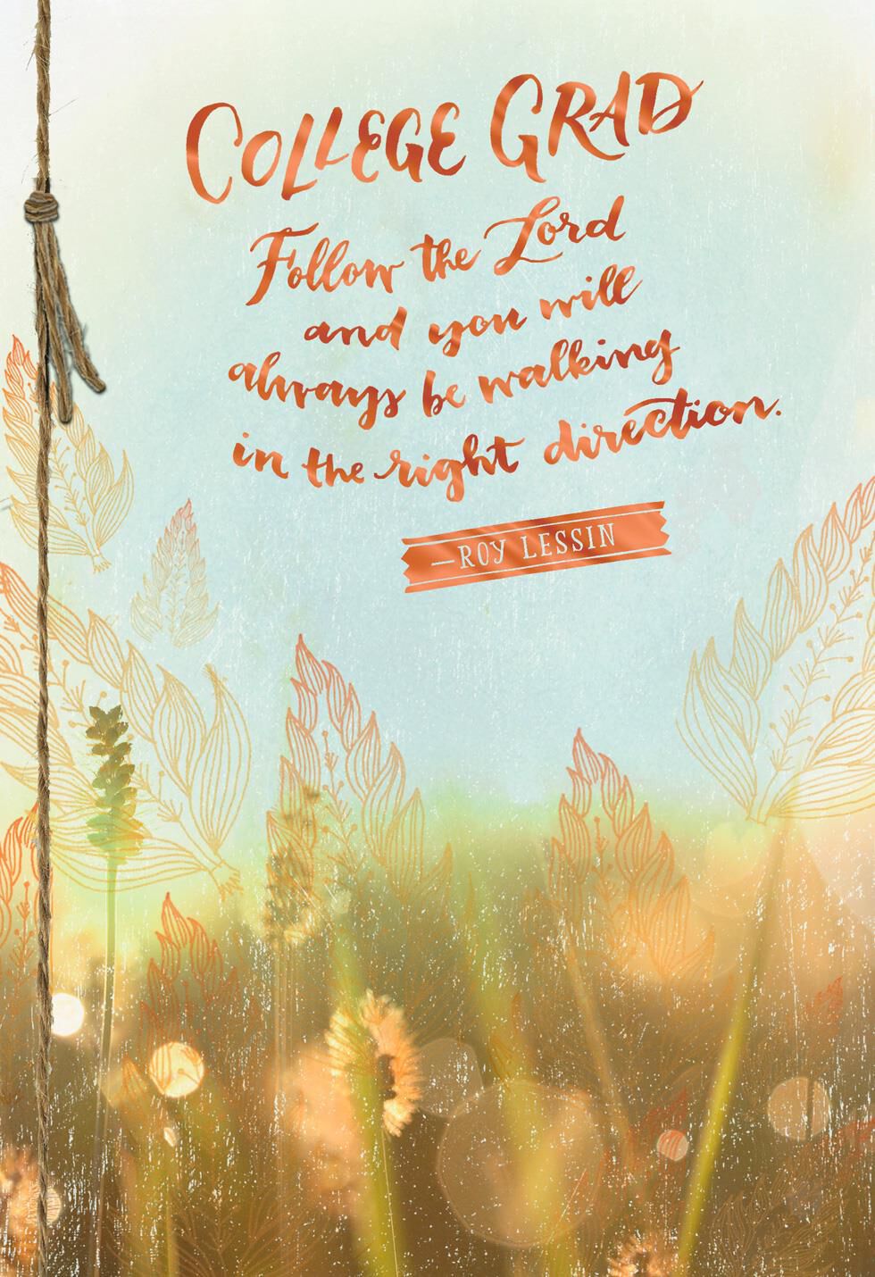 Follow the Lord Religious Graduation Card for College Graduates