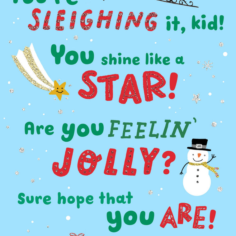 Tree-Mendously Loved Christmas Card for Kids, , large image number 5