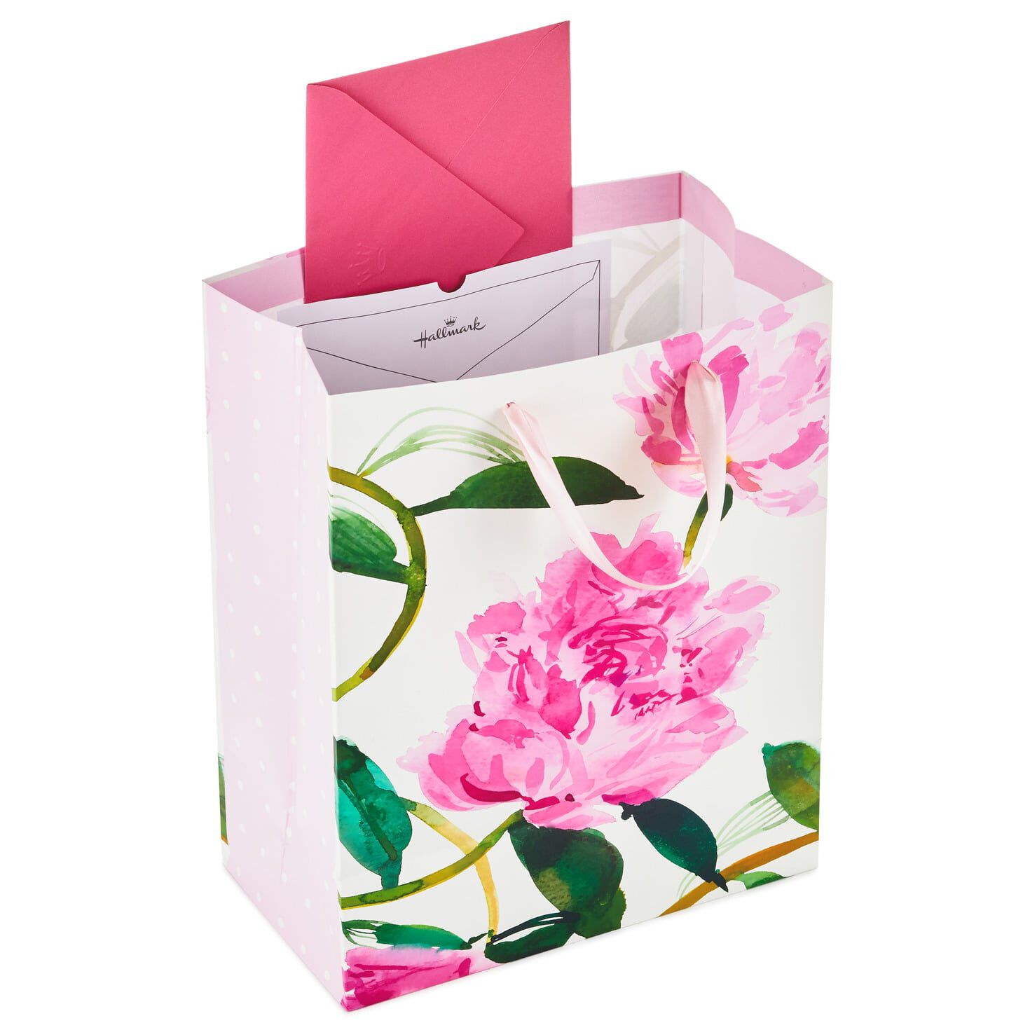 13" Pink Peonies Gift Bag With Tissue for only USD 6.99 | Hallmark