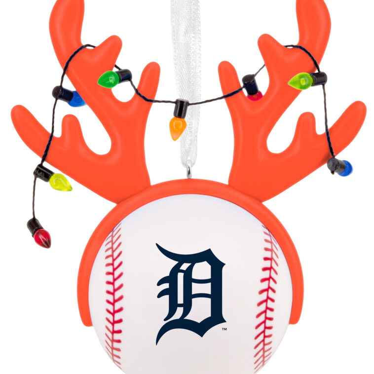 Tigers Reindeer Baseball Christmas Ornament closeup view image number 5