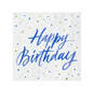 Blue "Happy Birthday" on White Dinner Napkins, Set of 16, , large image number 1